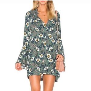 Free People Magic Mystery Green Floral Mini Dress Size XS